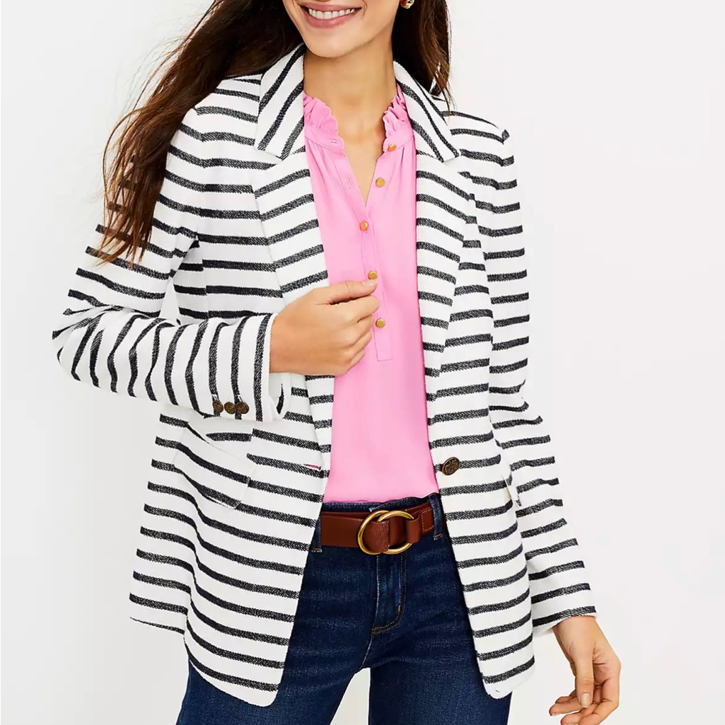 Nwt Loft Striped Knit Modern Blazer